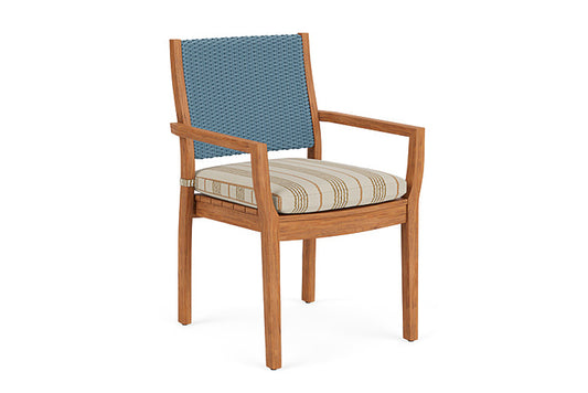 Lloyd Flanders - Teak Loom Back Teak Dining Armchair In Stillwater Finish With Amber Waves Fabric - 2862010152044 view 1