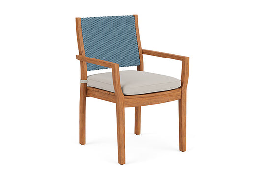Lloyd Flanders - Teak Loom Back Teak Dining Armchair In Stillwater Finish With Azulu Twine Fabric - 2862010152034 view 1