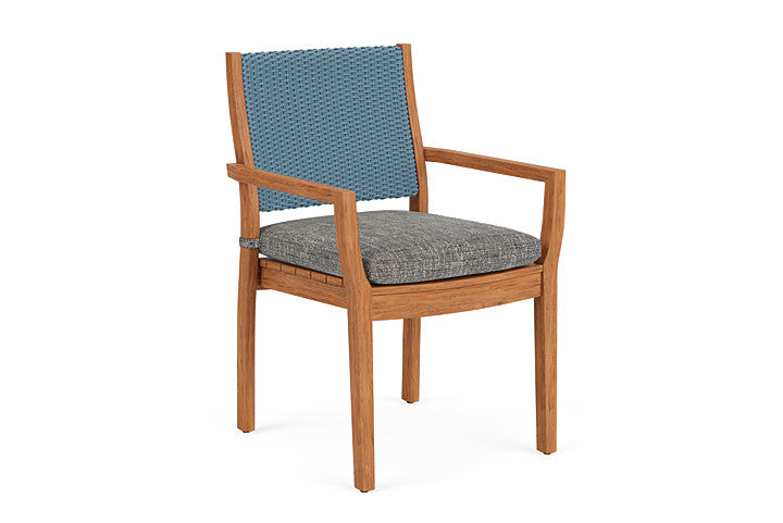 Lloyd Flanders - Teak Loom Back Teak Dining Armchair In Stillwater Finish With Black Sand Fabric - 2862010152040 view 1