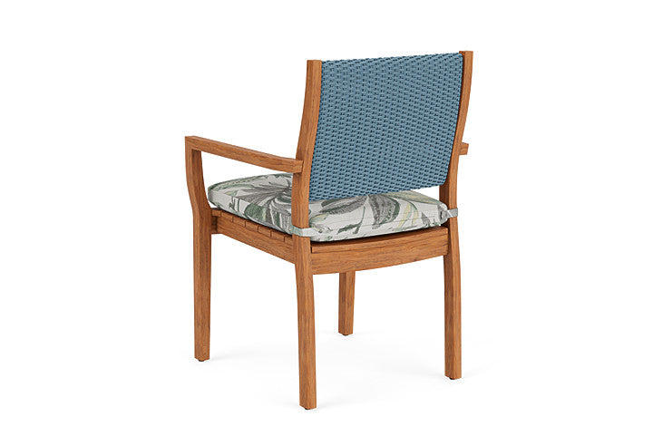 Lloyd Flanders - Teak Loom Back Teak Dining Armchair In Stillwater Finish With Calidora Mist Fabric - 286201015094 view 2