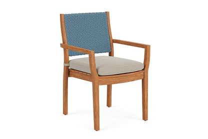 Lloyd Flanders - Teak Loom Back Teak Dining Armchair In Stillwater Finish With Callen Driftwood Fabric - 2862010152023 view 1