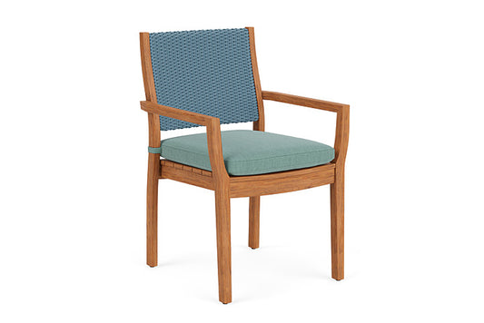 Lloyd Flanders - Teak Loom Back Teak Dining Armchair In Stillwater Finish With Loveboat Mint Fabric - 2862010152010 view 1