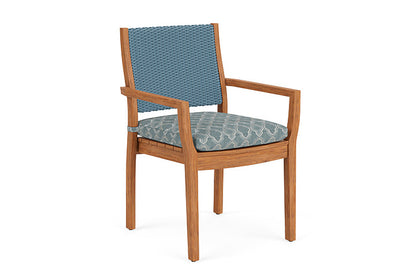 Lloyd Flanders - Teak Loom Back Teak Dining Armchair In Stillwater Finish With Luna Mist Fabric - 2862010152070 view 1