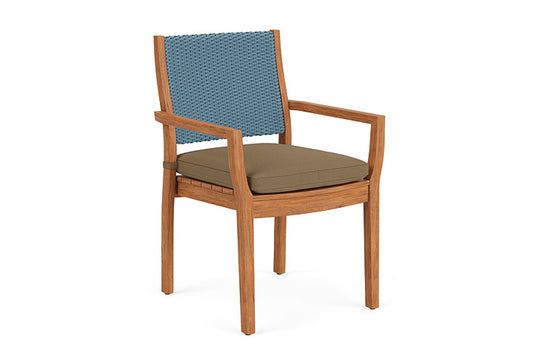 Lloyd Flanders - Teak Loom Back Teak Dining Armchair In Stillwater Finish With Reflections Straw Fabric - 2862010152053 view 1