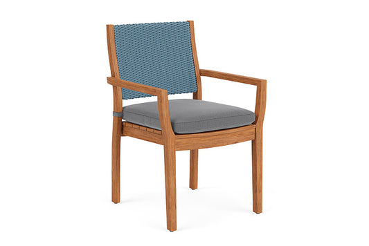 Lloyd Flanders - Teak Loom Back Teak Dining Armchair In Stillwater Finish With Remy Graphite Fabric - 2862010152003 view 1