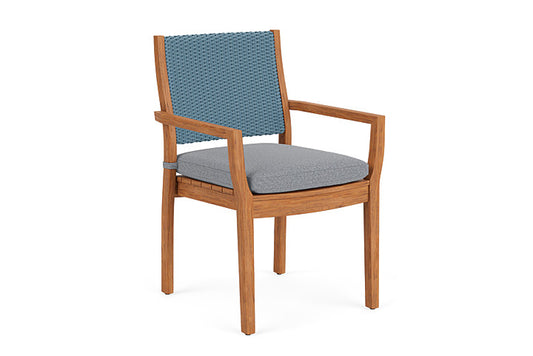 Lloyd Flanders - Teak Loom Back Teak Dining Armchair In Stillwater Finish With Rumba Stonewashed Fabric - 2862010152006 view 1