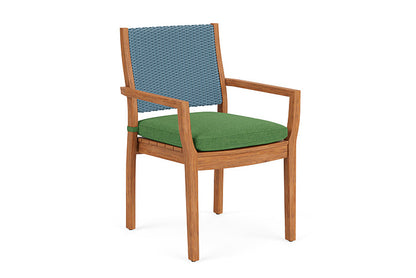 Lloyd Flanders - Teak Loom Back Teak Dining Armchair In Stillwater Finish With Seadog Botanical Fabric - 2862010152066 view 1