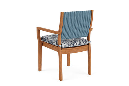 Lloyd Flanders - Teak Loom Back Teak Dining Armchair In Stillwater Finish With Wayfarer Mist Fabric - 2862010152074 view 2
