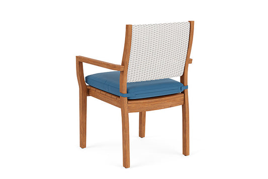 Lloyd Flanders - Teak Loom Back Teak Dining Armchair In White Finish With Bamboo Bay Sky Fabric - 2862010012007 view 2
