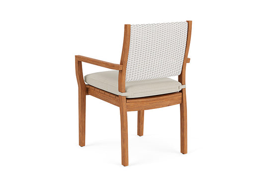 Lloyd Flanders - Teak Loom Back Teak Dining Armchair In White Finish With Beach Natural Fabric - 2862010012005 view 2