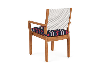 Lloyd Flanders - Teak Loom Back Teak Dining Armchair In White Finish With Berkely Hall Navy Fabric - 2862010012063 view 2