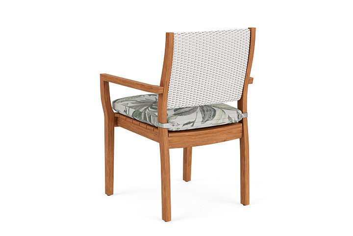 Lloyd Flanders - Teak Loom Back Teak Dining Armchair In White Finish With Calidora Mist Fabric - 286201001094 view 2