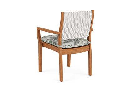 Lloyd Flanders - Teak Loom Back Teak Dining Armchair In White Finish With Calidora Mist Fabric - 286201001094 view 2