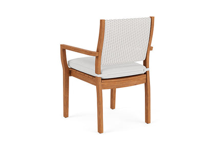 Lloyd Flanders - Teak Loom Back Teak Dining Armchair In White Finish With Canvas Natural Fabric - 286201001159 view 2