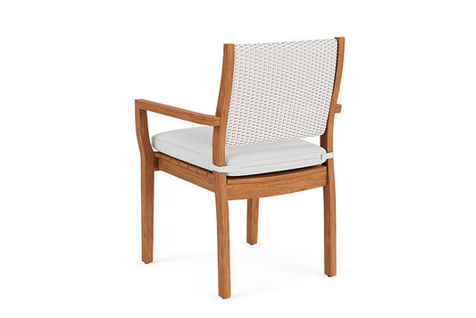 Lloyd Flanders - Teak Loom Back Teak Dining Armchair In White Finish With Canvas Natural Fabric - 286201001159 view 2