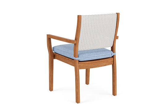 Lloyd Flanders - Teak Loom Back Teak Dining Armchair In White Finish With Demo Skyway Fabric - 286201001065 view 2
