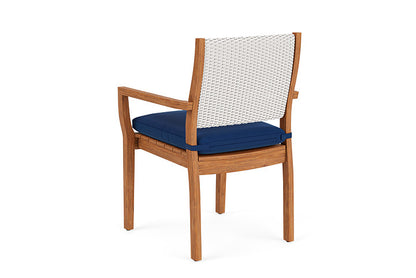 Lloyd Flanders - Teak Loom Back Teak Dining Armchair In White Finish With Flagship Lapis Fabric - 2862010011813 view 2