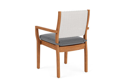 Lloyd Flanders - Teak Loom Back Teak Dining Armchair In White Finish With Remy Graphite Fabric - 2862010012003 view 2