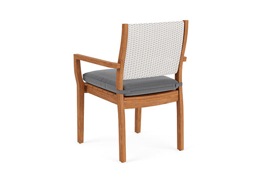 Lloyd Flanders - Teak Loom Back Teak Dining Armchair In White Finish With Remy Graphite Fabric - 2862010012003 view 2