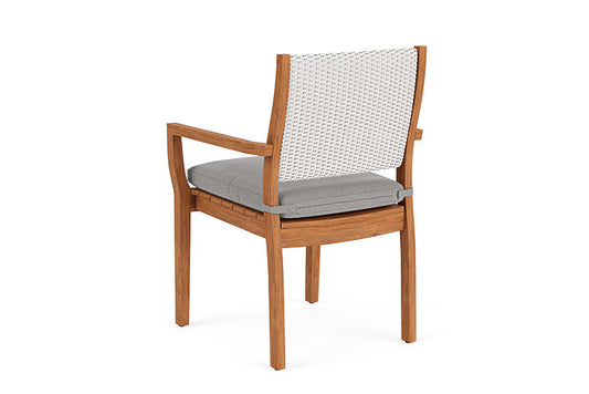 Lloyd Flanders - Teak Loom Back Teak Dining Armchair In White Finish With Remy Shadow Fabric - 2862010012004 view 2