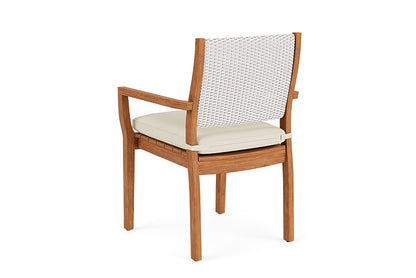 Lloyd Flanders - Teak Loom Back Teak Dining Armchair In White Finish With Sailcloth Sailor Fabric - 286201001434 view 2