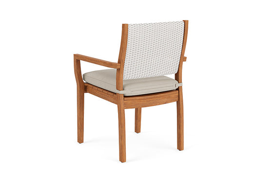 Lloyd Flanders - Teak Loom Back Teak Dining Armchair In White Finish With Sandberg Flax Fabric - 2862010012027 view 2