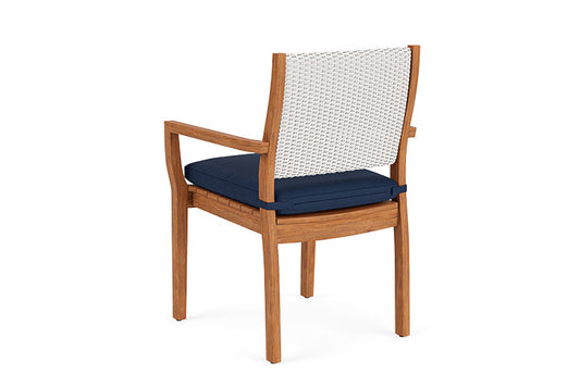 Lloyd Flanders - Teak Loom Back Teak Dining Armchair In White Finish With Sandberg Navy Fabric - 2862010012025 view 2
