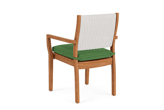 Lloyd Flanders - Teak Loom Back Teak Dining Armchair In White Finish With Seadog Botanical Fabric - 2862010012066 view 2