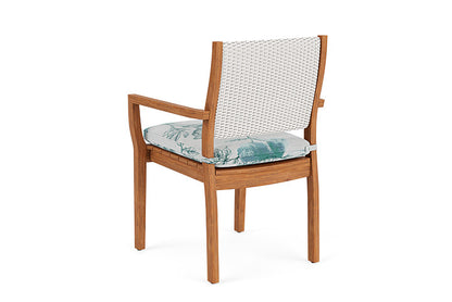 Lloyd Flanders - Teak Loom Back Teak Dining Armchair In White Finish With Serena Floral Mist Fabric - 2862010012078 view 2
