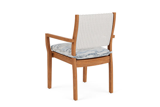 Lloyd Flanders - Teak Loom Back Teak Dining Armchair In White Finish With Stratosphere Cloud Fabric - 2862010011966 view 2