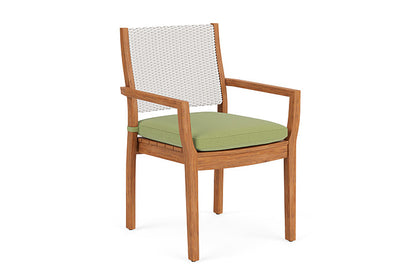 Lloyd Flanders - Teak Loom Back Teak Dining Armchair In White Finish With Unearth Spring Fabric - 2862010012067 view 1