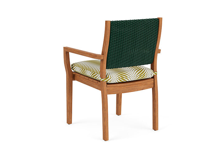 Lloyd Flanders - Teak Loom Back Teak Dining Armchair In Woodland Finish With Clock Out Dew Fabric - 2862010252083 view 2
