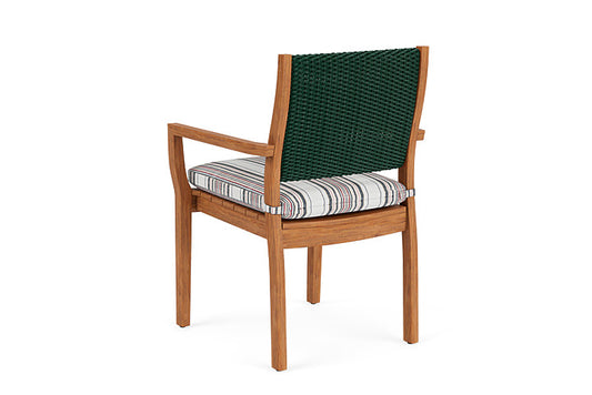 Lloyd Flanders - Teak Loom Back Teak Dining Armchair In Woodland Finish With Deering Cadet Fabric - 2862010252047 view 2