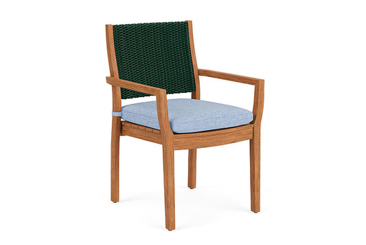 Lloyd Flanders - Teak Loom Back Teak Dining Armchair In Woodland Finish With Demo Skyway Fabric - 286201025065 view 1