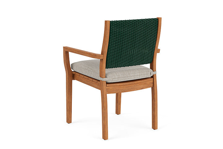 Lloyd Flanders - Teak Loom Back Teak Dining Armchair In Woodland Finish With Friendly Flax Fabric - 2862010252026 view 2