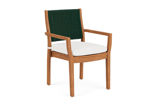 Lloyd Flanders - Teak Loom Back Teak Dining Armchair In Woodland Finish With Friendly Natural Fabric - 2862010252042 view 1