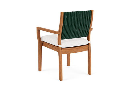 Lloyd Flanders - Teak Loom Back Teak Dining Armchair In Woodland Finish With Friendly Natural Fabric - 2862010252042 view 2