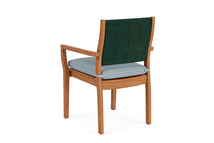 Lloyd Flanders - Teak Loom Back Teak Dining Armchair In Woodland Finish With Kadogo Lake Fabric - 2862010252041 view 2
