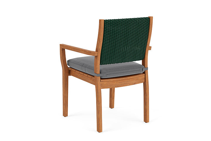 Lloyd Flanders - Teak Loom Back Teak Dining Armchair In Woodland Finish With Remy Graphite Fabric - 2862010252003 view 2
