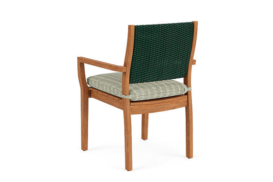 Lloyd Flanders - Teak Loom Back Teak Dining Armchair In Woodland Finish With Romulo Laurel Fabric - 2862010252049 view 2