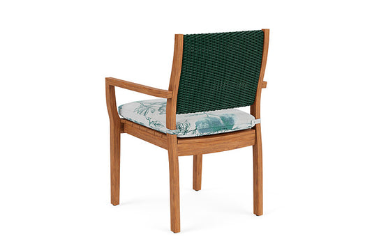 Lloyd Flanders - Teak Loom Back Teak Dining Armchair In Woodland Finish With Serena Floral Mist Fabric - 2862010252078 view 2