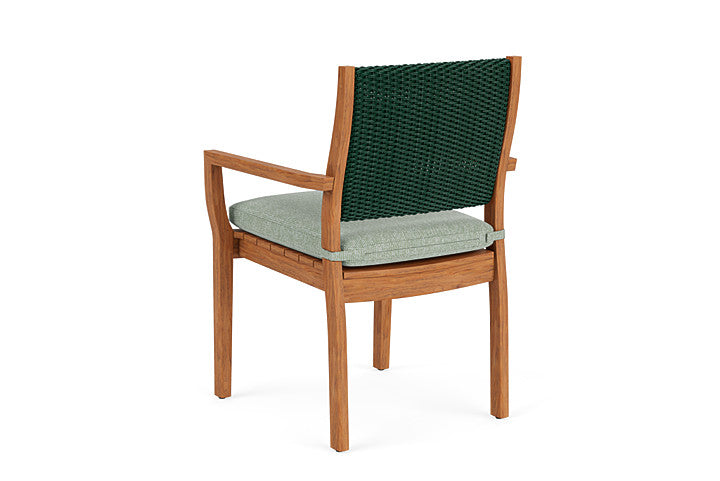 Lloyd Flanders - Teak Loom Back Teak Dining Armchair In Woodland Finish With Serene Spa Fabric - 2862010252031 view 2
