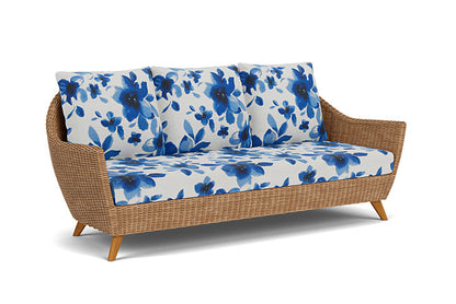 Lloyd Flanders - Tobago Sofa In Hyacinth Finish With Watercolor Blossom Capri Fabric - 426055093672 view 1