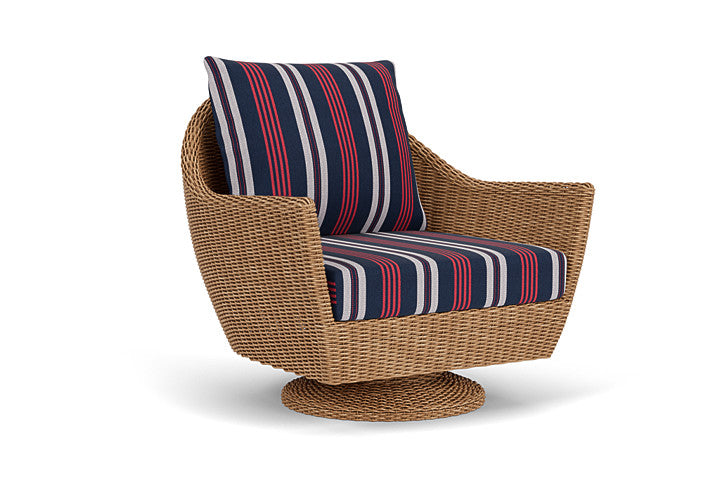 Lloyd Flanders - Tobago Swivel Rocker Lounge Chair In Hyacinth Finish With Berkely Hall Navy Fabric - 4260810932063 view 1