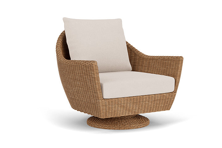 Lloyd Flanders - Tobago Swivel Rocker Lounge Chair In Hyacinth Finish With Canvas Birds Eye Fabric - 426081093937 view 1