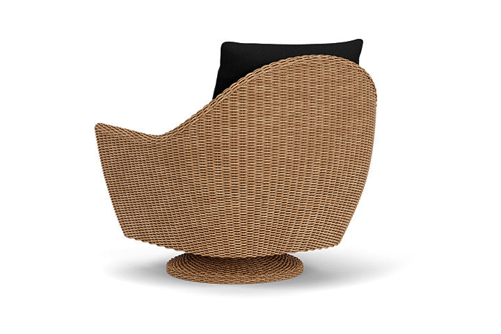 Lloyd Flanders - Tobago Swivel Rocker Lounge Chair In Hyacinth Finish With Canvas Black Fabric - 426081093157 view 2