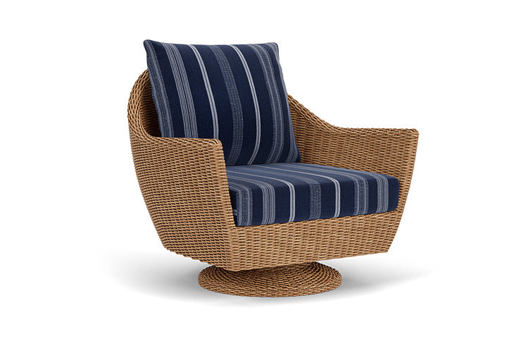 Lloyd Flanders - Tobago Swivel Rocker Lounge Chair In Hyacinth Finish With Consider Indigo Fabric - 4260810931969 view 1