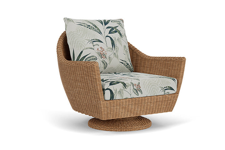 Lloyd Flanders - Tobago Swivel Rocker Lounge Chair In Hyacinth Finish With Delicate Botanical Sage Fabric - 4260810932075 view 1