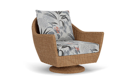 Lloyd Flanders - Tobago Swivel Rocker Lounge Chair In Hyacinth Finish With Delicate Botanical Slate Fabric - 4260810932076 view 1