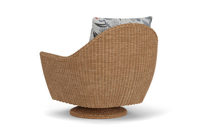 Lloyd Flanders - Tobago Swivel Rocker Lounge Chair In Hyacinth Finish With Delicate Botanical Slate Fabric - 4260810932076 view 2